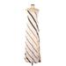 Lou & Grey for LOFT Casual Dress - Maxi: Ivory Stripes Dresses - Women's Size Medium