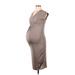 Isabella Oliver Casual Dress - Party V-Neck Sleeveless: Gray Solid Dresses - Women's Size 6 Maternity