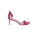 Ann Taylor Heels: Pink Solid Shoes - Women's Size 8 - Open Toe