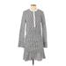 Veronica Beard Jeans Casual Dress - Popover: Gray Stripes Dresses - Women's Size Small
