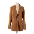 Nine West Blazer Jacket: Below Hip Brown Print Jackets & Outerwear - Women's Size Small