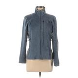 Patagonia Fleece Jacket: Short Blue Print Jackets & Outerwear - Women's Size Medium