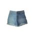 Classic Elements Denim Shorts: Blue Solid Bottoms - Women's Size 2X-Large - Sandwash