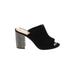 Nine West Mule/Clog: Slip-on Chunky Heel Casual Black Shoes - Women's Size 7 1/2 - Peep Toe