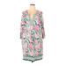 Crown & Ivy Casual Dress - Mini V-Neck 3/4 sleeves: Pink Dresses - Women's Size 2X