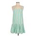 Amazon Essentials Casual Dress - DropWaist Square Sleeveless: Green Stripes Dresses - Women's Size Medium