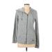 Roxy Zip Up Hoodie: Gray Solid Tops - Women's Size Large