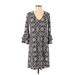 Viereck Casual Dress - Shift: Gray Aztec or Tribal Print Dresses - Women's Size X-Small