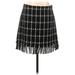 Tory Burch Casual Skirt: Black Grid Bottoms - Women's Size Small