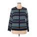 Croft & Barrow Cardigan Sweater: Blue Stripes Sweaters & Sweatshirts - Women's Size 2X-Large