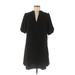 London Times Casual Dress - Mini V Neck Short sleeves: Black Solid Dresses - Women's Size Medium