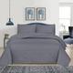 OZMIC Quilted Bedspread King Size Bed Throws Embossed Quilt Reversible Coverlet - Decorative 3 PCS Grey Bedding Set with 2 Pillowcases