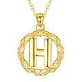 TANGPOET Real 18k Gold Plated Initial H Necklace for Women Girls Sterling Silver 26 Letter H Pendant Mothers Day Birthday Christmas Alphabet Monogram Jewellery Gifts