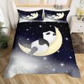 NUEYSP Double Duvet Cover Set Panda Moon Double Duvet Cover 110gsm Brushed Microfibre - Ultra Soft Cozy Hypoallergenic, Printed Quilt Cover 78.7" X 78.7" with Zip and 2 Pillowcases (19.7"x 29.5")