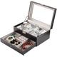 Watch Case Jewelry Case 2 Layers Watch Box Jewelry Box Organizer Large Mirrored Watch Storage Case Men Women Storage Watch Box interesting