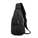 HJGTTTBN Chest bag MenS Usb Charging Cable Hole Short Trip Chest Bag Solid Color Outdoor Sports Canvas Zipper Soft Face Chest Bag (Color : Schwarz)