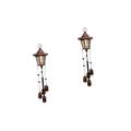 Mipcase 2pcs Solar Wind Chime Light Garden Windchime Sonnet Chime Tubes Birthday Party Gifts LED Light Strip Metal Wind Chime Metal Garden Windchine Wrought Iron Lawn Lamp Outdoor