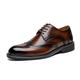 AQQWWER Mens Dress Shoes Style Men Casual Shoes Real Cow Leather Brown Black Lace Up Brogues Wedding Shoes for Male Breathable Mens Footwear (Color : Brown, Size : 11.5 UK)