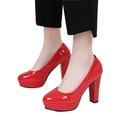 AQQWWER Heels Platform high-Heeled Shoes Women's high-Heeled Shoes Women's Party Wedding Shoes Kitten high-Heeled Shoes (Color : Red, Size : 7)