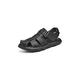 AQQWWER Sandals Men Summer Men's Sandals Fashion Leather Men's Sandals Breathable Leather Men's Shoes Summer Outdoor Sandals Men's Beach Sandals (Color : Schwarz, Size : 7)