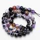 Home Collections Faceted Purple White Fire Agates Natural Stone Beads Loose Beads for Jewelry Making 4mm 6mm 8mm 10mm Necklace Bracelet DIY - (Color : Purple White, Size : 8mm)