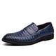 AQQWWER Mens Dress Shoes Men Leather Shoes Low Heel Fringe Shoes Dress Shoes Brogue Shoes Spring Ankle Boots Vintage Classic Male Casual Shoes (Color : Blue, Size : 9.5)