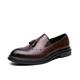 AQQWWER Mens Dress Shoes Men Shoes Formal Wedding Footwear New British Brogue Shoes Men Slip-On Mens Dress Shoes Formal Party Sneakers (Color : Brown, Size : 7)