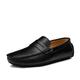 AQQWWER Mens Dress Shoes Big Size Men Loafers Real Leather Shoes Men Boat Shoes Brand Men Casual Leather Shoes Male Flat Shoes (Color : Schwarz, Size : 8)