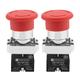 2PCS Red Sign Emergency Stop Switch Push Button Switch for Automatic Control Electric Circuits 22MM XB5