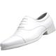 AQQWWER Mens Dress Shoes Men Oxford Shoes White Men Dress Office Wedding Formal Shoes Lace up Round Toe Leather Shoes Men (Color : White, Size : 7)