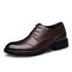 AQQWWER Mens Dress Shoes Plus Size Natural Genuine Leather Oxford Shoes for Men Dress Shoes Business Formal Shoes Men Flats Winter Men Shoes (Color : Brown, Size : 4.5 UK)