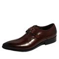 AQQWWER Mens Dress Shoes Oxford Shoes Deep Coffee Color/Dark Yellow/Black Mens Business Dress Shoes Genuine Leather Pointed Toe Mens Wedding Shoes (Color : Wine red, Size : 9)