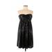 Express Cocktail Dress - A-Line Strapless Sleeveless: Black Print Dresses - Women's Size Medium