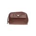 Yves Saint Laurent Leather Wristlet: Pebbled Brown Print Bags