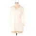 Charter Club 3/4 Sleeve Top Ivory V-Neck Tops - Women's Size Small