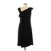 Patra Casual Dress - A-Line V-Neck Short sleeves: Black Print Dresses - Women's Size 12