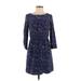 Madewell Casual Dress Crew Neck 3/4 sleeves: Blue Dresses - Women's Size 0