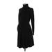 Seraphine Casual Dress - A-Line High Neck Long sleeves: Black Solid Dresses - Women's Size 2 Maternity