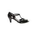 Life Stride Heels: Black Print Shoes - Women's Size 8 - Open Toe