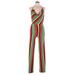 DAY & NIGHT Jumpsuit: Red Stripes Jumpsuits - Women's Size Small