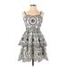Express Casual Dress - Mini Sweetheart Sleeveless: Ivory Dresses - Women's Size 8