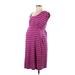 BumpStart Casual Dress - A-Line Scoop Neck Sleeveless: Purple Print Dresses - Women's Size Medium Maternity