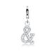 Charm-Einhänger NENALINA "Zeichen Symbol Kristalle 925 Silber" Charms Gr. mit Steinen, silberfarben (silber, weiß) Damen Charms Anhänger