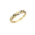 Fingerring FASCINATION BY ELLEN K. "375 Gelbgold bicolor" Fingerringe Gr. 018 (57,0), Gold, gelb Damen Fingerringe