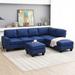 104.3*78.7" Modern L-shaped Sectional Sofa Couch Set With Chaise Lounge and Convertible Ottoman,7-Seat