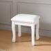 Vanity Stool, Makeup Bench Dressing Stool With Solid Wood Legs, Non-slip Mat, PU Leather Surface Weight Capacity