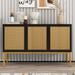 53.9''L Sideboard Cabinet With Artificial Rattan Door and Rebound Device