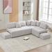 Modern L Shaped Sectional Sofa Couch w/ 2 Stools & 2 Lumbar Pillows, 5 Seats Modular Sectional Couch for Living Room, Apartment