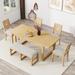 6-Piece Wood Dining Set, 78" Extendable Table with 18" Butterfly Leaf, 4 Dining Chairs and 1 Long Bench with Padded Seat