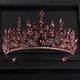 Baroque Retro Bronze Violet Crystal Bridal Tiaras Crown Rhinestone Pageant Diadem Veil Tiara